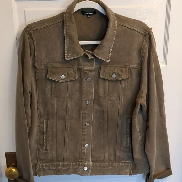 525 French Terry Olive Drab Green Denim Jacket XL - Picture 1 of 12
